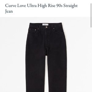 Abercrombie Black Jeans - Curve Love Ultra High rise 90s straight